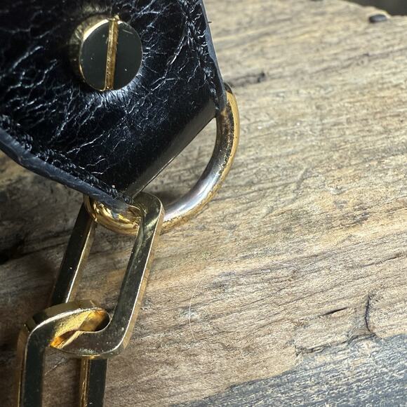 Tory Birch Amanda Black Mini Clutch Crossbody Gold Chain Removable Strap Leather - Picture 10 of 16